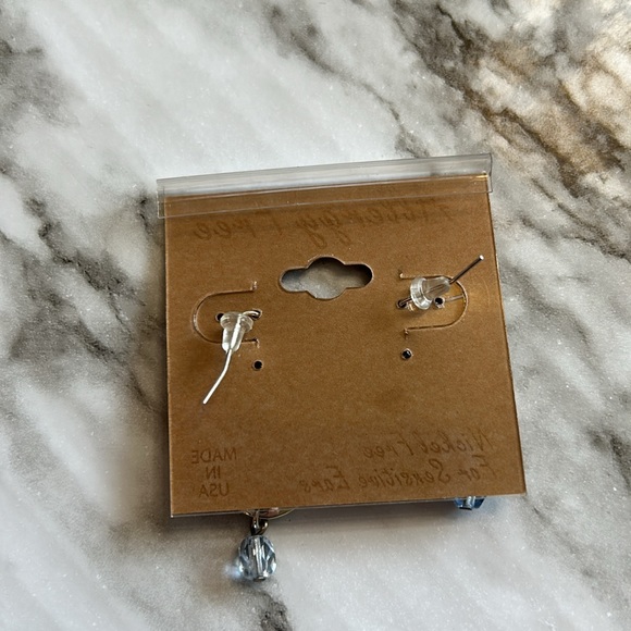 Blue Flower Dangle Earrings - Picture 4 of 6